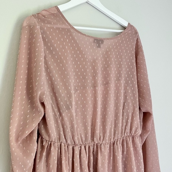 Torrid Women’s Clop Dot Tie Babydoll Top‎ in Blush Pink Size Large 12-14 - Picture 7 of 12